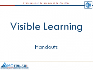 Visible Learning Handouts Slide